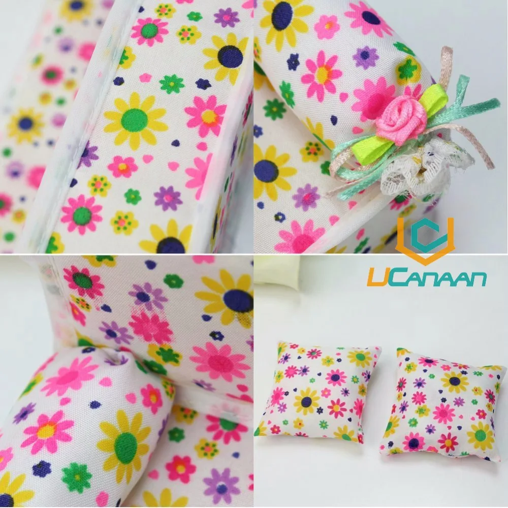 Кукольная мебель UCanaan диван с 2 диванами и цветочным принтом для кукольных кукол 30