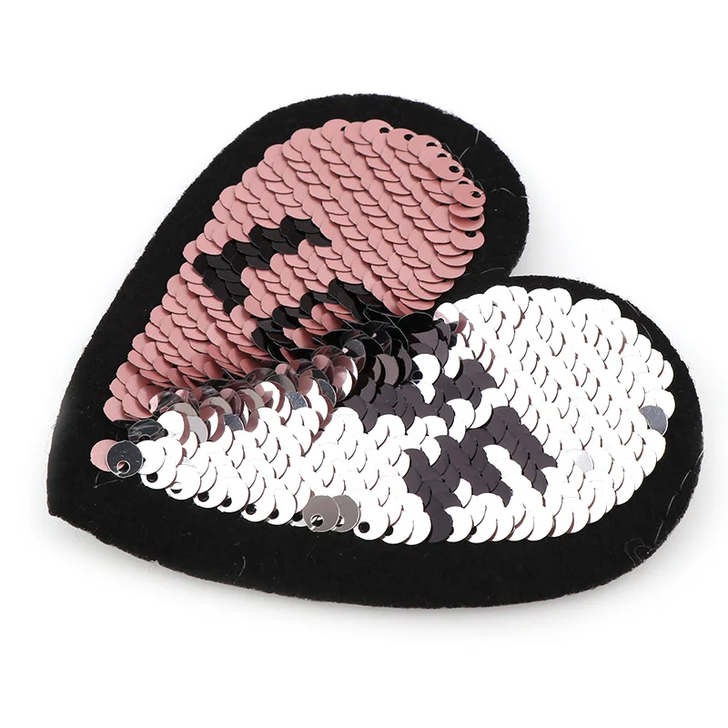 

Heart Reversible Change Color Sequins Sew On Patches For Clothes DIY Patch Applique Bag Clothing Coat Sweater Crafts 1pc