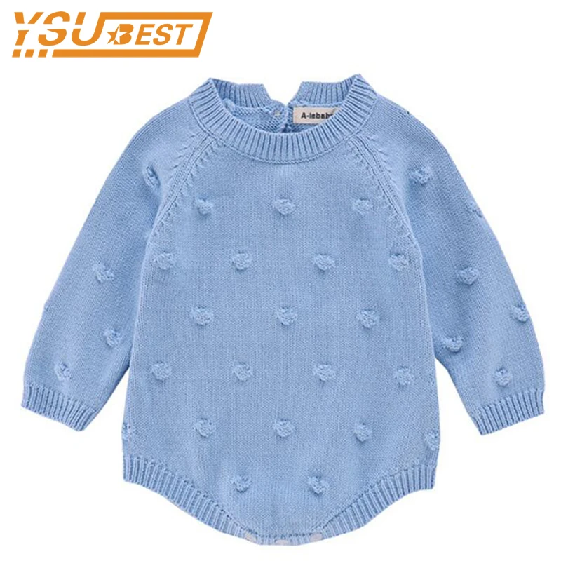 Для маленьких девочек комбинезон Осенний детский вязаный Детский свитер для с