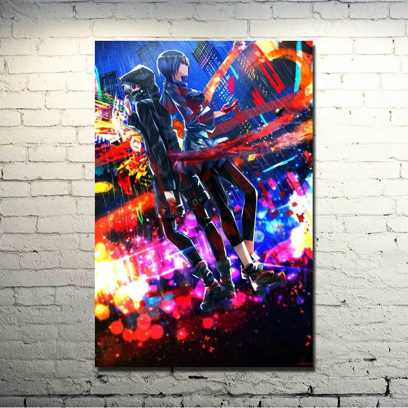 Kaneki Токийский Гуль Re популярный японский аниме искусство шелковая ткань плакат