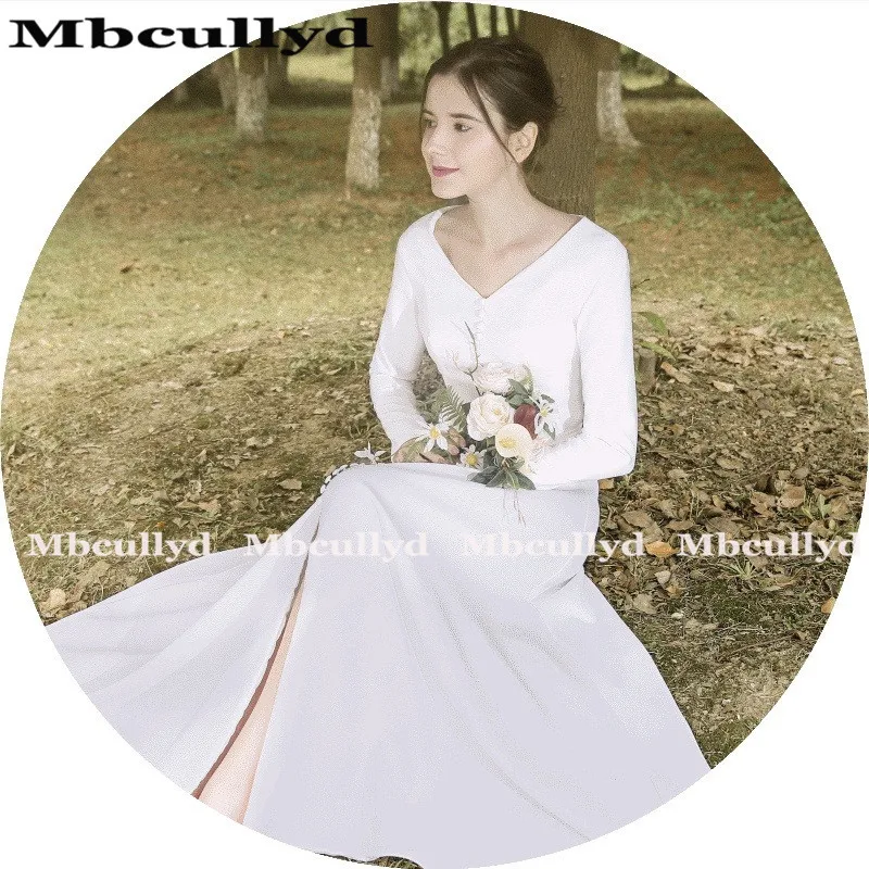 Винтажное свадебное платье mbcuully A-Line 1950s 2020 с длинным рукавом Формальное для