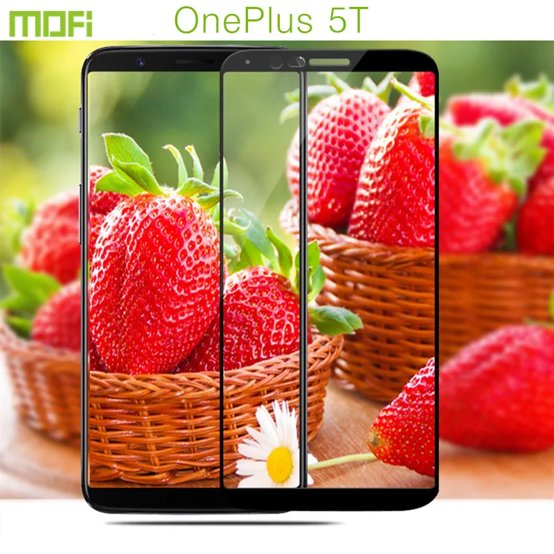 Oneplus 5 t Защитное стекло для экрана oneplus 5 t закаленное стекло Mofi 2.5D 9 H жесткий one plus5T Защитная сенсорная пленка черный 6,01