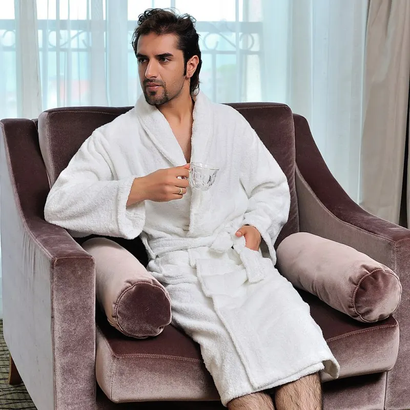 Халат мужской длинный флисовый шикарная утепленная ночная рубашка халат для