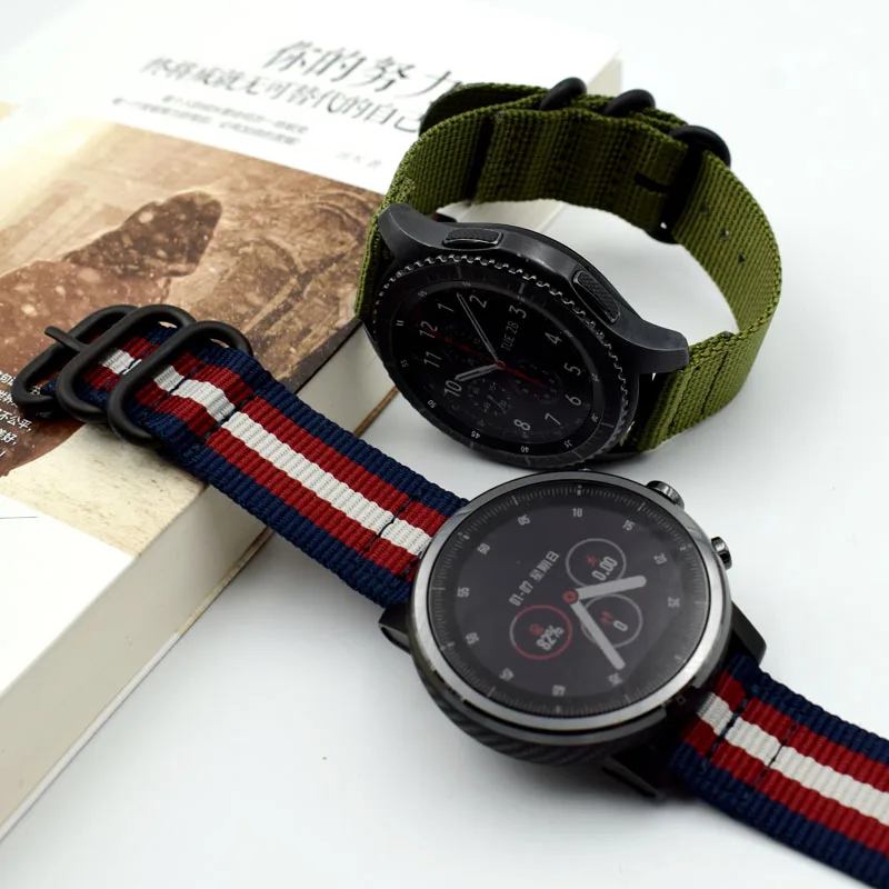 Для Huawei Watch 2 ремешок 22 мм нейлоновый для часов Samsung Gear S3 Classic Frontier спортивные