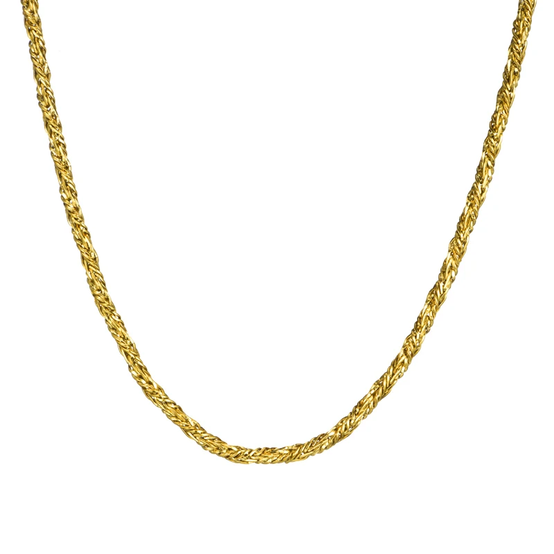 Хип-хоп ширина 4 5 мм нержавеющая сталь Золотая веревочная цепочка ожерелье 316L