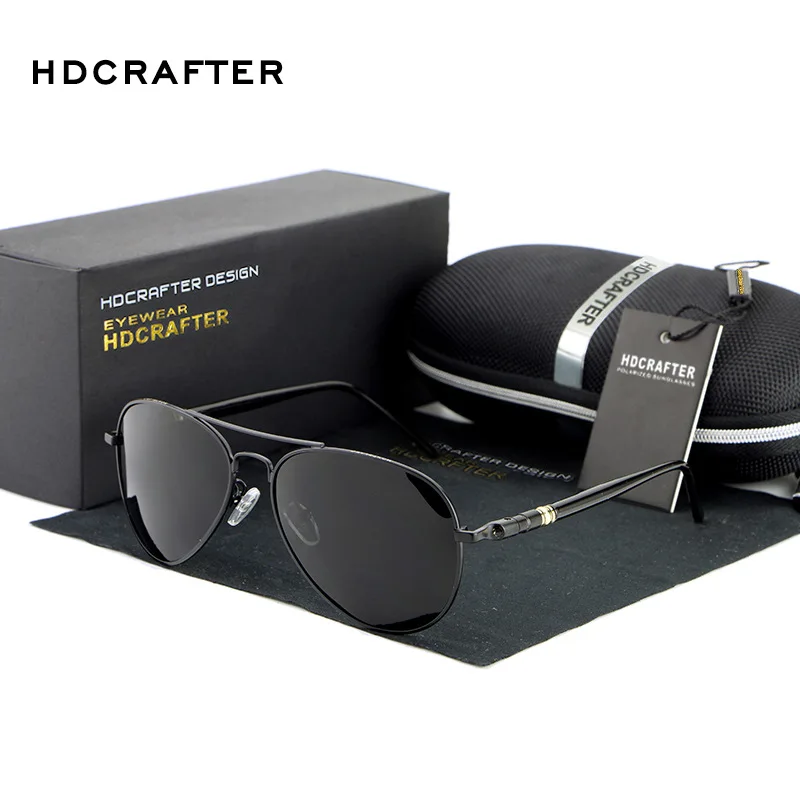 Мужские Солнцезащитные очки-авиаторы HDCRAFTER винтажные поляризационные очки в