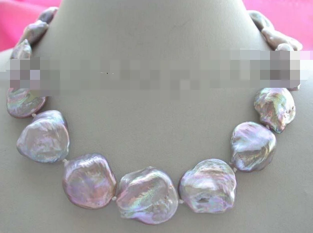 

Jewelr 004637 Genuine Natural 24mm Purple Reborn Keshi Pearl Necklace 14