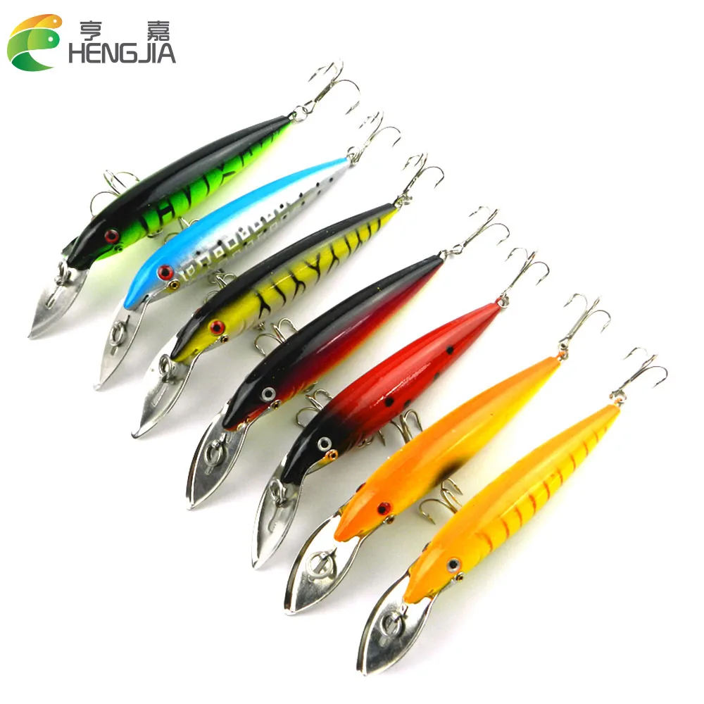популярный 7pcs рыболовных приманок minnow (mi048) 14cm 16.2g 4 # крючки &quotтяжело приманки