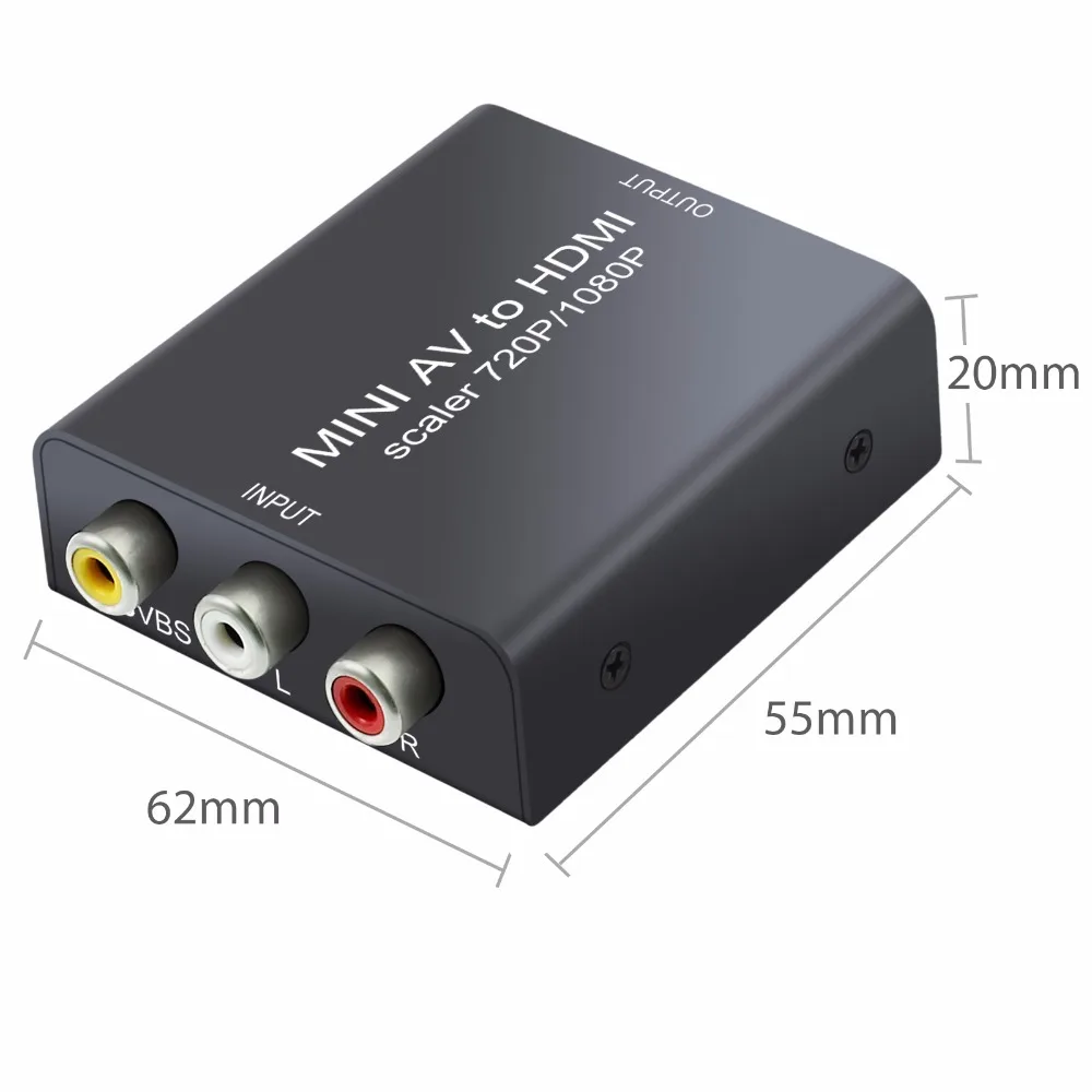 LiNKFOR 3RCA/CVBS/AV к HDMI 720 P/1080 p @ 60Hz Поддержка PAL NTSC формат Мини CVBS конвертер адаптер для DVD