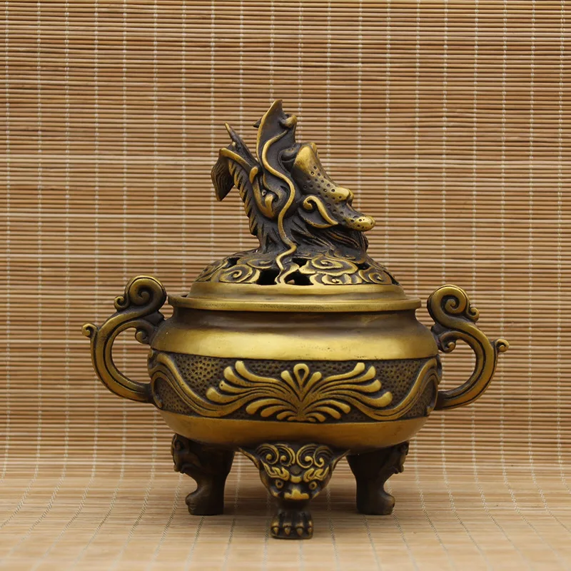Fengshui 3 цвета курильница для благовоний креативный домашний маятник трехногий медь кадильница Латунь Курильница с Буддой дракон