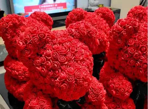 Белый цвет плюшевый медвежонок Роза медведь цветок композиция форма модель