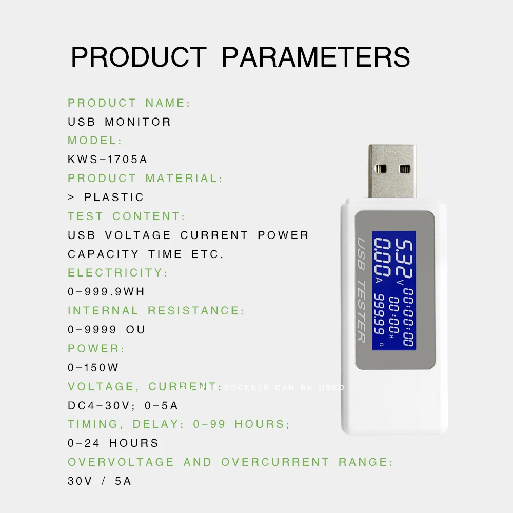 9 в 1 USB тестер постоянного тока 4 30 измеритель напряжения таймер Амперметр