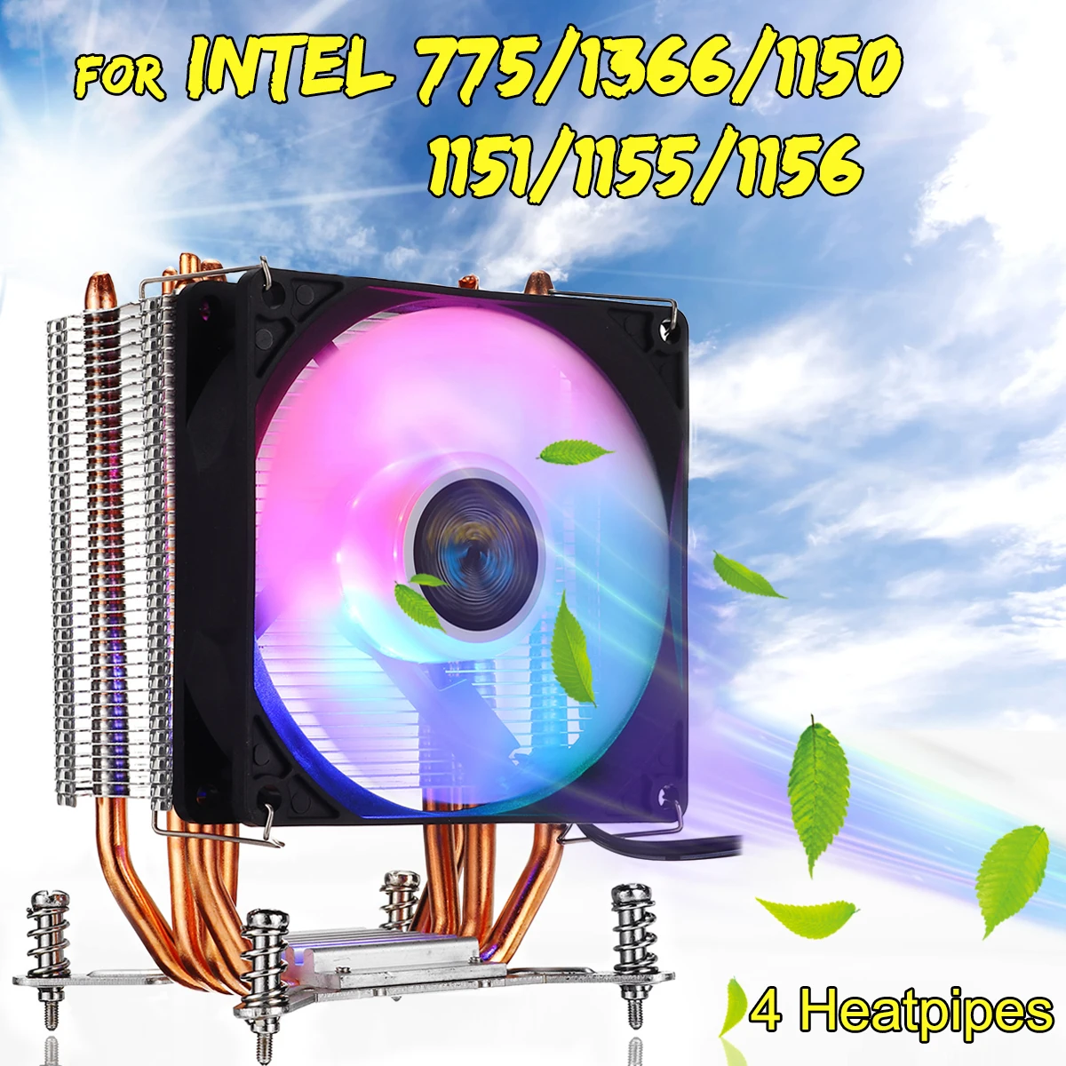 Кулер для процессора Intel LGA 775/1150/1151/1155/1156/1366 с RGB светильник кой|Кулеры и системы