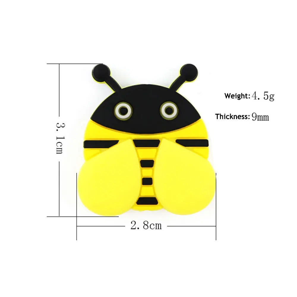 7 шт. силиконовые бусины Honeybee 3,1 см Perle Силиконовые Прорезыватели для зубов BPA пчела Mordedor Silicona Bebe Товары для малышей