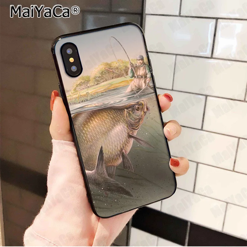 Чехол для телефона MaiYaCa панель рисования форели рыбы рыбалки Apple iphone 11 pro 8 7 66S Plus X 5S