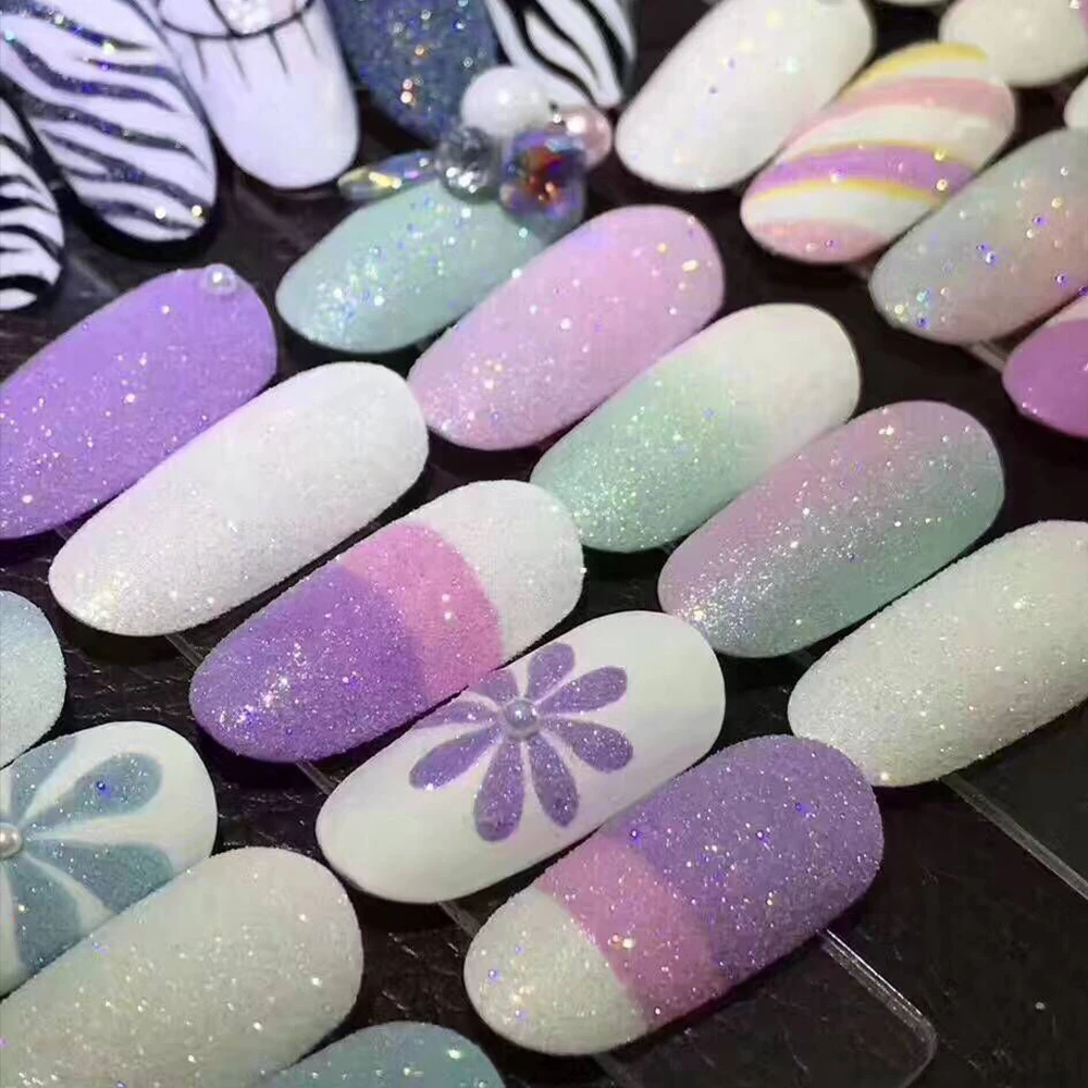 1 коробка лазерный блеск для ногтей порошок сахар ультратонкий маникюр Хромовый