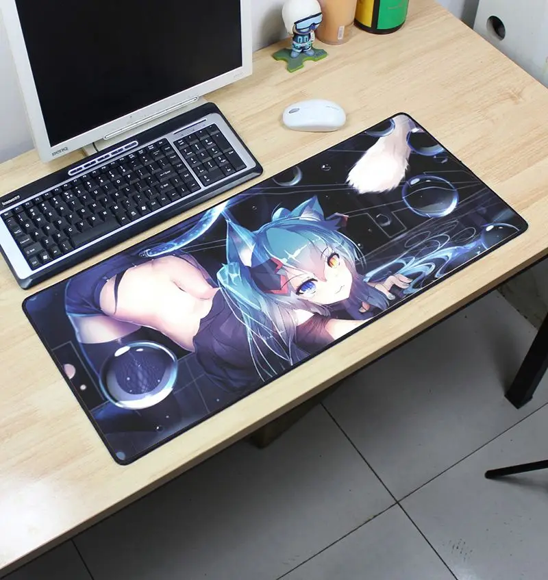 Size700x300x2mm Коврик для мыши Hatsune Miku, 700x300 мм, игровой коврик для мыши, геймерский коврик для мыши, дешевый коврик, клавиатура, компьютерная мышь, лучшие игровые коврики - Цвет: Size700x300x2mm