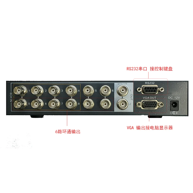 Yiispo 6ch Video Splitter Высокая Производительность 6 Chanle CCTV процессор видео Quad с VGA/BNC Выход и Дистанционное управление RS232