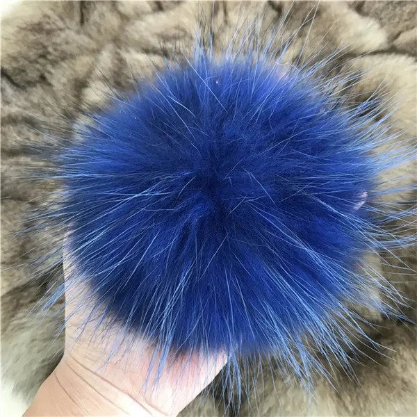 Blue Magicfur-1 шт. 15 см " мяч из натурального меха енота помпон W кнопка для шляпки обувь аксессуары DIY - Цвет: Blue