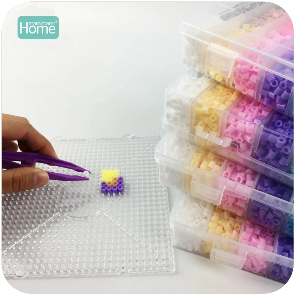 Бусины MamimamiHome Hama 5000 Perler 5 мм 24 цвета набор коробок Обучающие Детские игрушки