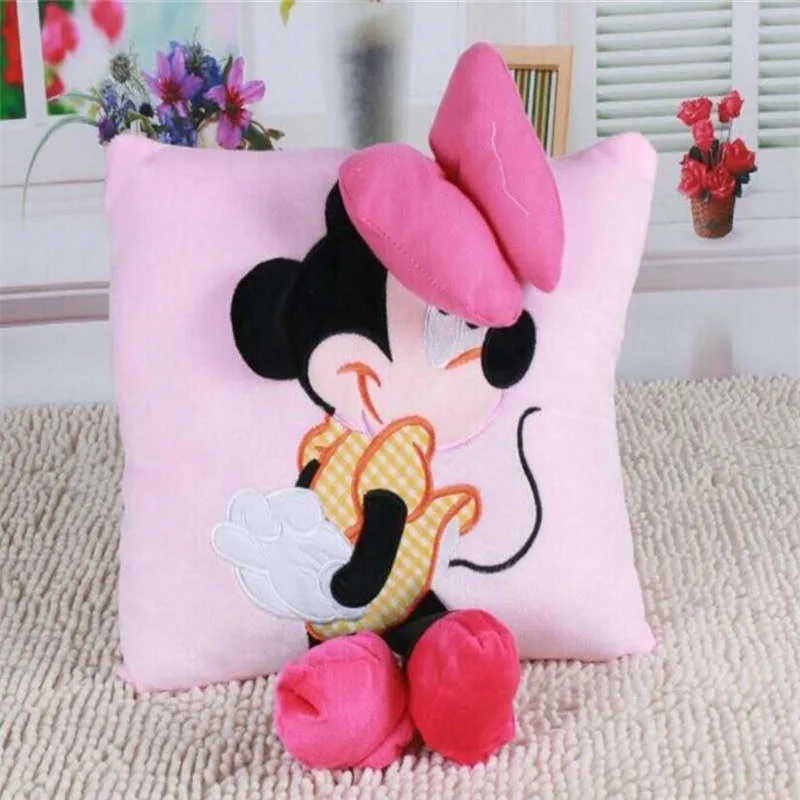 1 шт. 35 см 3D Микки Маус и Минни Маус плюшевая подушка Kawaii Микки и Минни мягкие Подарки для девочек/детей