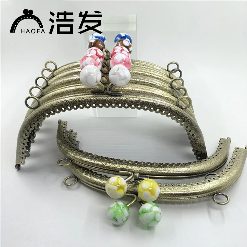 HAOFA 16.5C Jelly Candy Head Bronze Arcuate Embossed Lace Purse Frame Bag Accessories Metal Clutch 10pcs/lot | Багаж и сумки