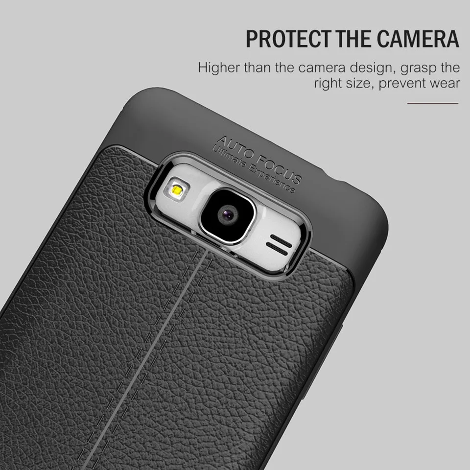 Litchi ПУ кожа чехол для samsung Galaxy J2 Prime Обложка Мода мягкий силиконовый задняя крышка