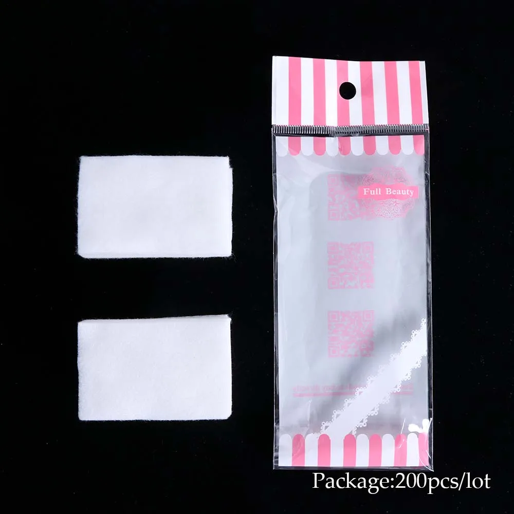 200pcs 200/400 шт Салфетки для удаления лака без ворса Чистый хлопок салфетки для ногтей Маникюрные ватные диски бумажные инструменты для очистки ногтей SA899 - Цвет: 200pcs
