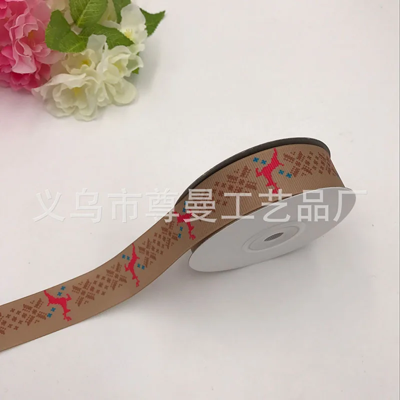 Ribbon DIY Crafts Bag Edge With Digital Printing Thermal Transfer Sublimation Line Cartoon Deer Gift Box Packaging | Дом и сад