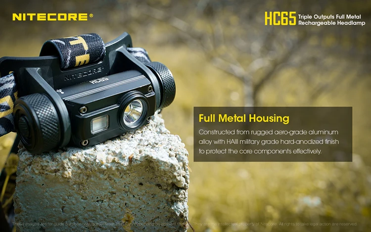 Nitecore HC65 18650 перезаряжаемый светодиодный налобный фонарь CREE U2 1000LM тройной выход наружная Фара Водонепроницаемый фонарик