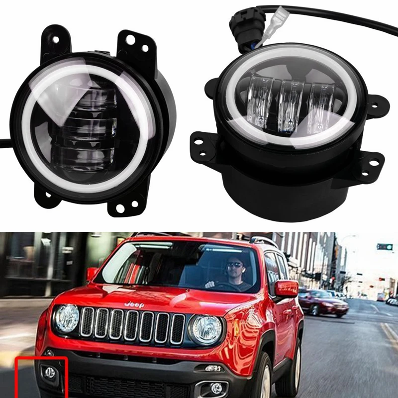1 пара 4 дюймовые Противотуманные фары для Jeep Wrangler JK светодиодный противотуманный