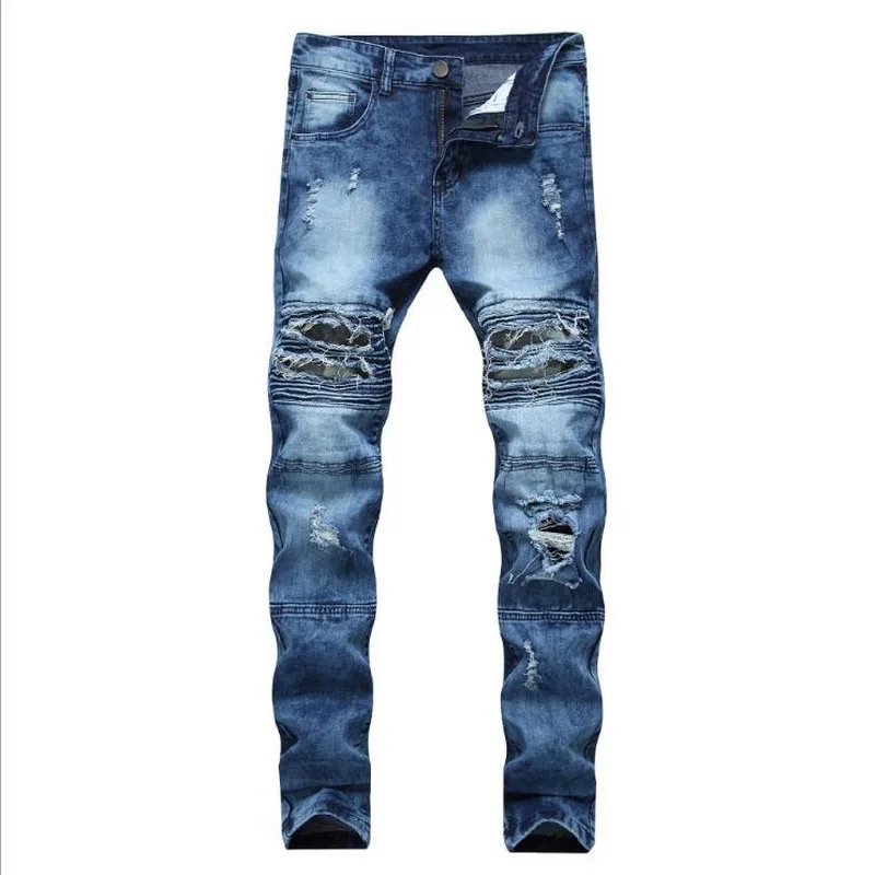 Mens Jeans Casual Slim Fit Straight High Stretch Feet Skinny Jeans Men Male Denim Trousers Size 28-42