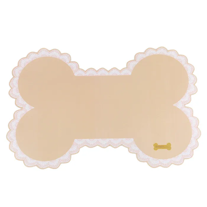 Beige Силиконовый нескользящий коврик для еды для собак милый водонепроницаемый коврик для кормления животных в форме кости сохраняет полы чистыми для собак кошек CRYWW18 - Цвет: Beige