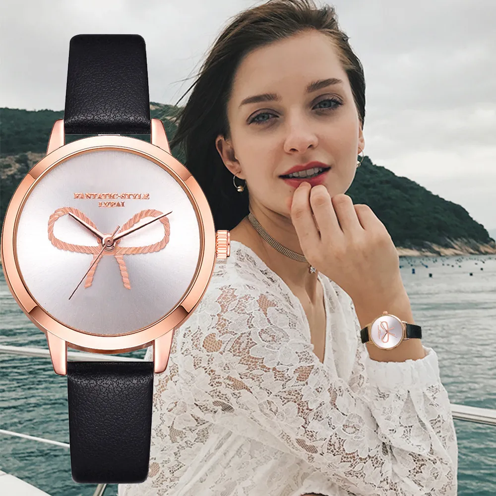 

Lvpai Women's 3D Emboss Casual Quartz Leather Band New Strap Watch Analog Wrist Watch Dress montre femme gift reloj mujer S7