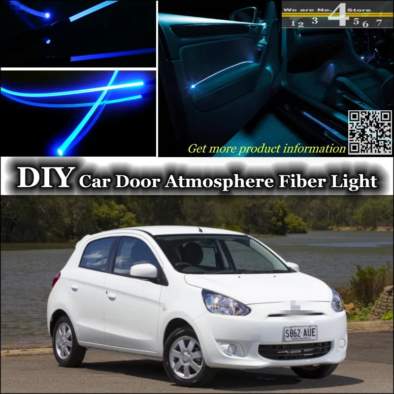 interior Ambient Light Tuning Atmosphere Fiber Optic Band Lights For Mitsubishi Mirage Attrage Space Star Inside Door Panel | Автомобили и