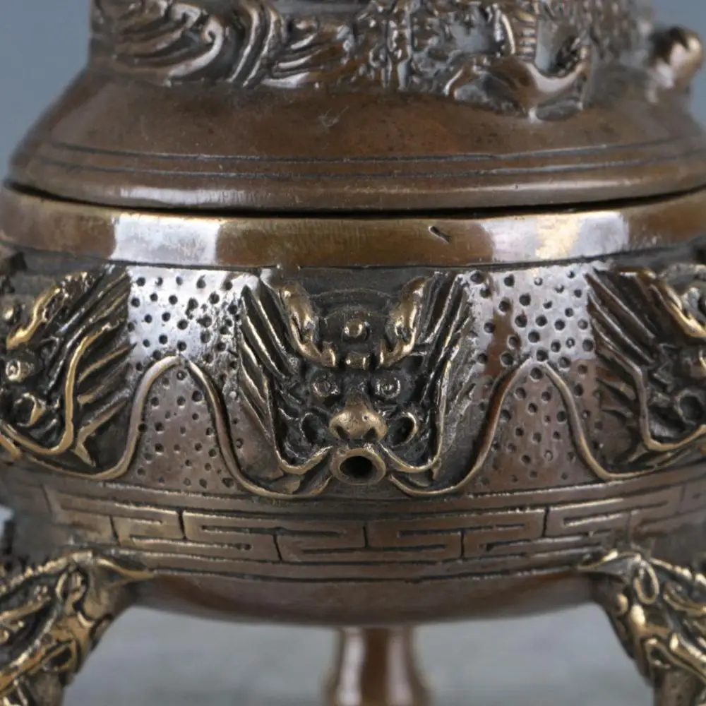 Китайский антиквариат редкая латунная ручная работа MING XUANDE Единорог благовония