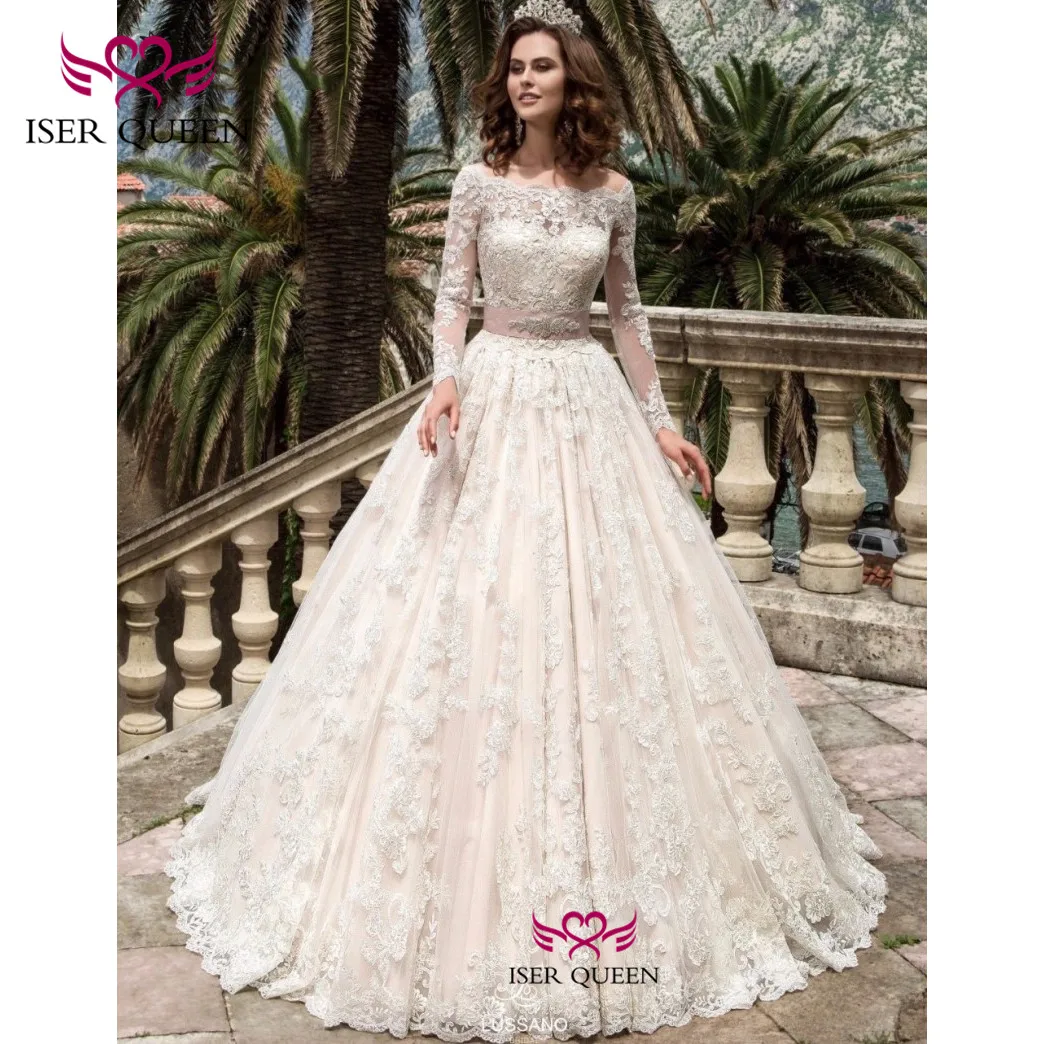 Винтажное прозрачное длинное свадебное платье с рукавами изящная вышивка ручной