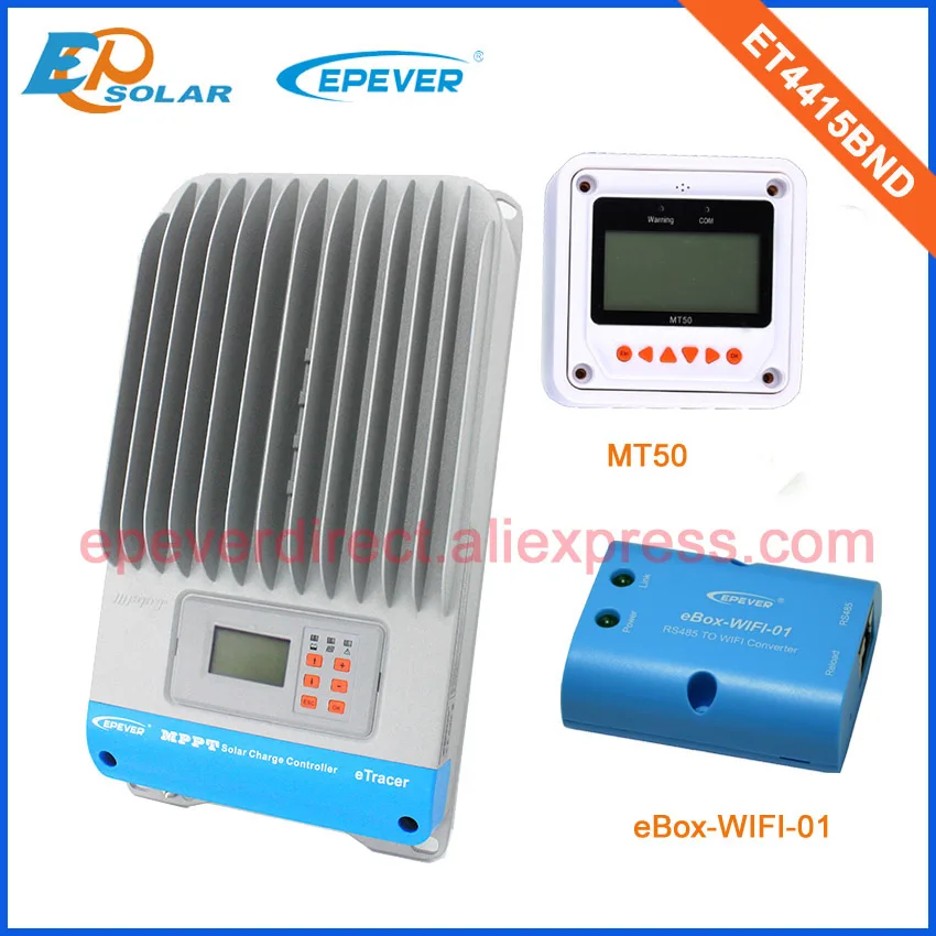 MPPT ET4415BND Max PV input 150V Solar system controller MT50 Meter and eBOX-Wifi-01 Phone APP regulator 48V Battery work | Обустройство