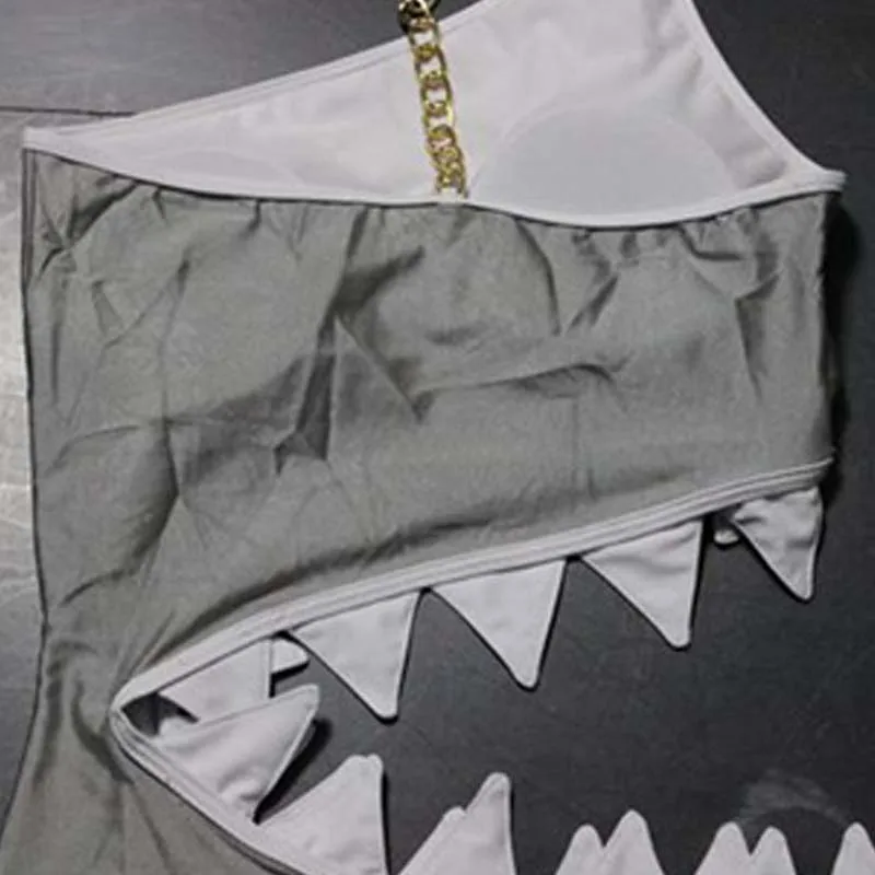 Забавный сексуальный купальник женский монокини с вырезом в виде акулы цельный