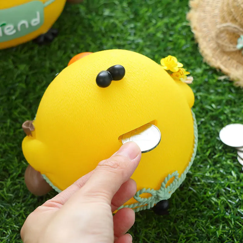 Popular Dec Christmas Dolls Piggy Bank Cartoon Straw Hat Chicken Saving Money Box Lively Home Ornaments Vinyl Gifts for Children | Дом и сад
