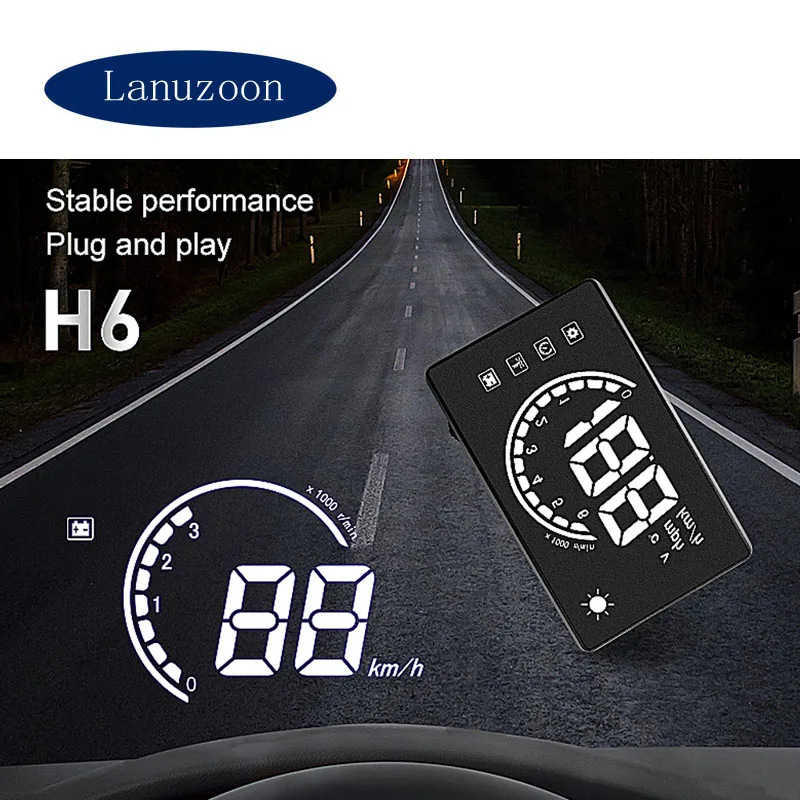 Дисплей на лобовое стекло HUD OBD2 II EOBD проектор на лобовое стекло автомобиля Hud проектор Проекция на лобовое стекло автомобиля 3,8 ''дюймовый дисплей на лобовое стекло