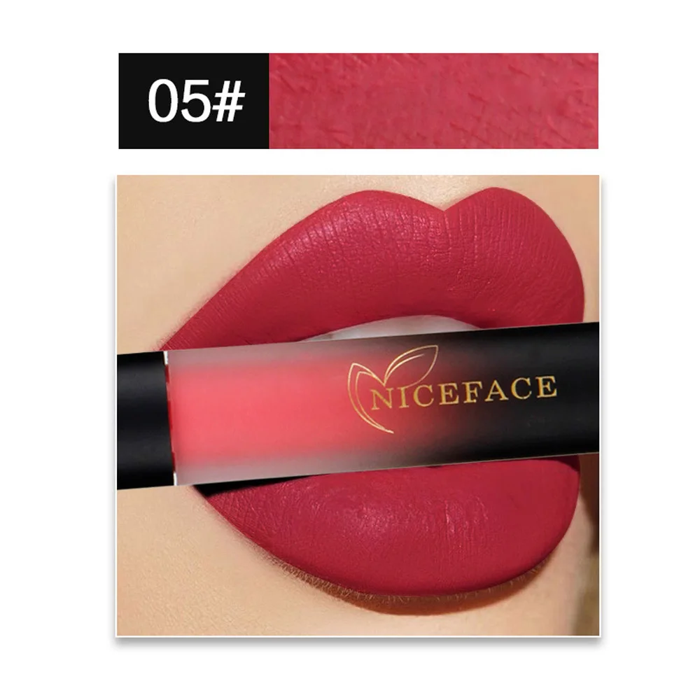 Взрывобезопасный макияж NICEFACE матовый блеск для губ 18 цветов матовые