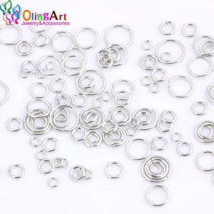 Кольцо для ювелирных изделий OlingArt с родиевым покрытием 3 мм4 мм5 мм6 мм7 мм8 мм, соединительная петля смешанного размера, для изготовления ювелирных изделий сделай сам, диаметр проволоки 0,7 мм