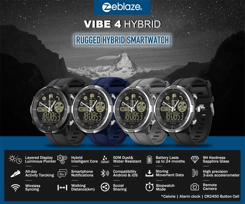 Hot Sale VIBE 4 HYBRID Smart Watch Phone Sports Men Smartwatch iOS/ Android Q5Y8 wearable devices relogio inteligente | Электроника