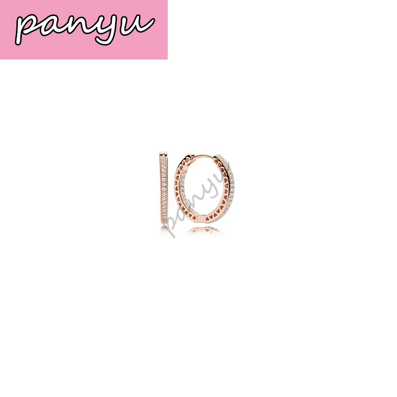 PAN Ear Nails Серебро 925 капли воды полые любящие ушные ногти подходят для Дня Святого Валентина DIY Серьги очаровательные ювелирные изделия - Окраска металла: 11