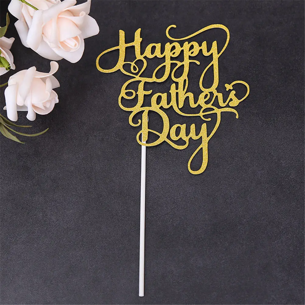 1 шт в лоте прикольные Father 's Day золото Бумага для капкейка матерей Fathers Happy съемки