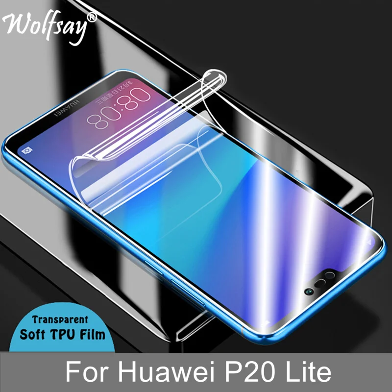 2 шт. полностью покрывающая нанопленка защитная пленка для Huawei P20 Lite HD мягкая из