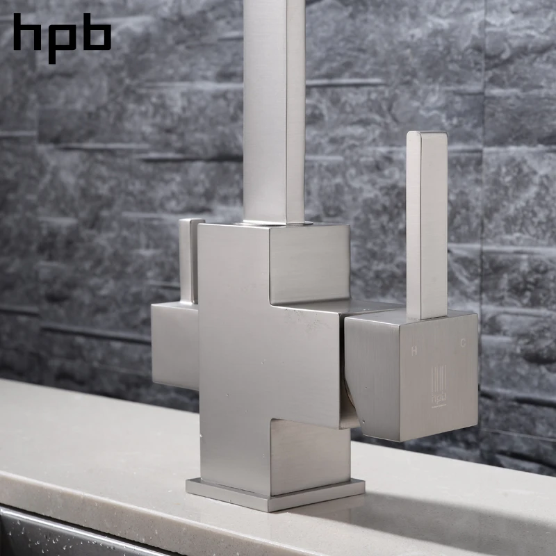 HPB 3-полосный водопроводный фильтр кран новый хромированный поворотный Твердый