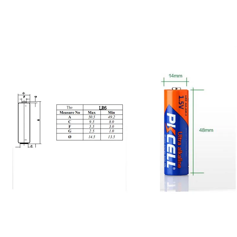 

8Pcs/2Blister AA Battery 1.5Volts LR6 Alkaline Dry Batteries 2A Single Use Battery