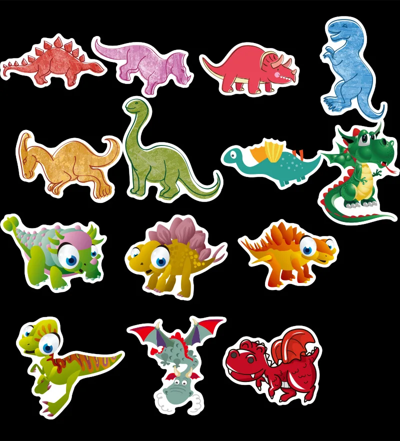 Omilut Dinosaur Sticker Car Adventure Doodle Cartoon Suitcase Skateboard Party Decoration Supp | Дом и сад